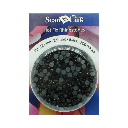 Brother Hot Fix Rhinestones 10SS 2.8mm-2.9mm Black 800 Pces Scan N Cut